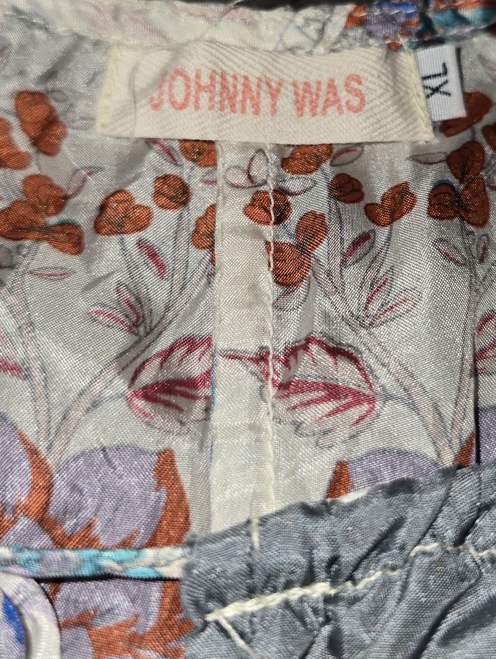 Johnny Was 100% Silk Oversized Bohemian-Style Blouse Women's Sizr XL - Picture 5 of 9
